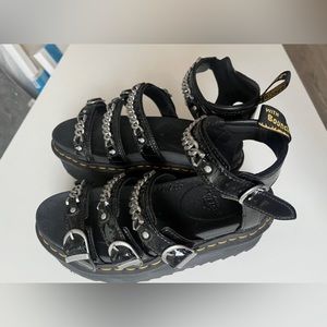 Dr Martens platform sandals with metal chain